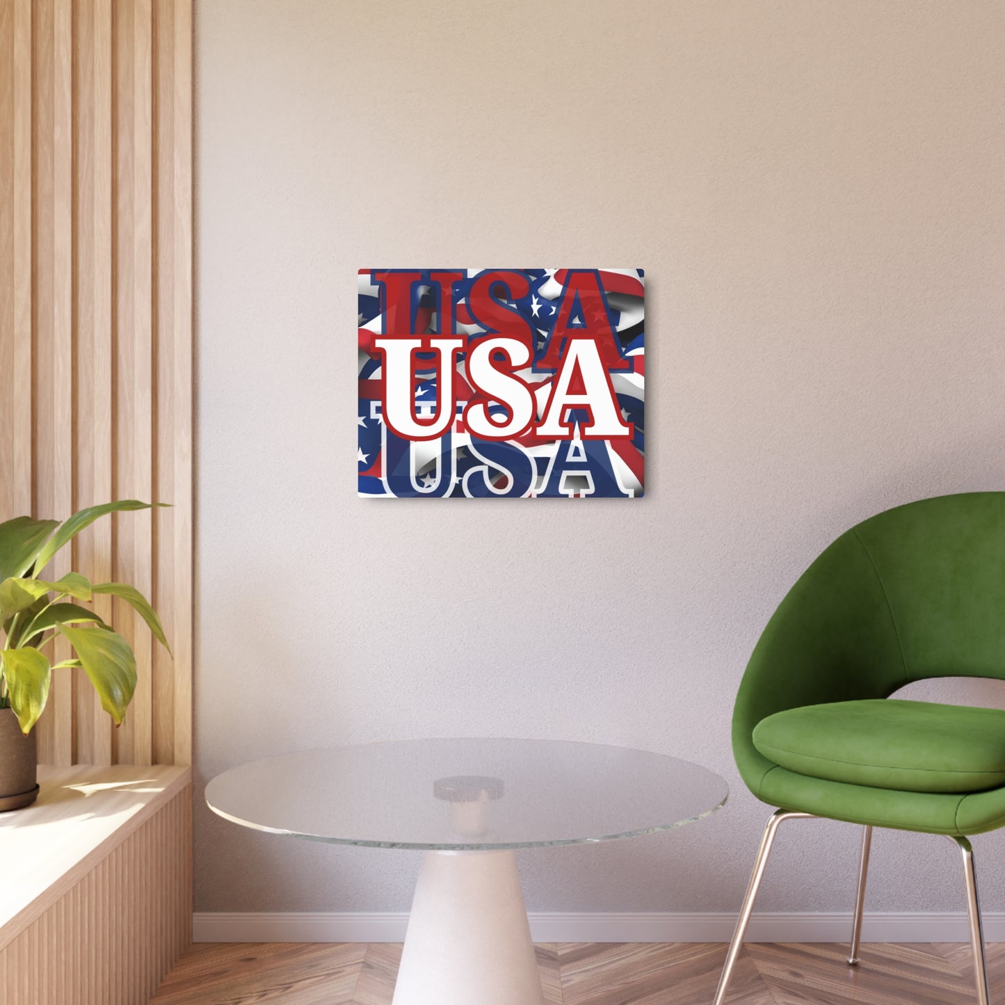 USA! USA! USA White Center Metal Art Sign by cypherpunkgear