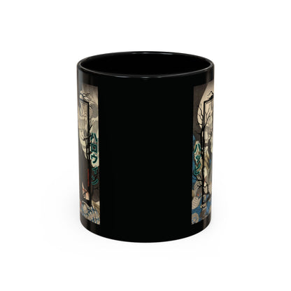 Yōkai Happy Halloween Black Accent Mug by CreepyCrafts.boo