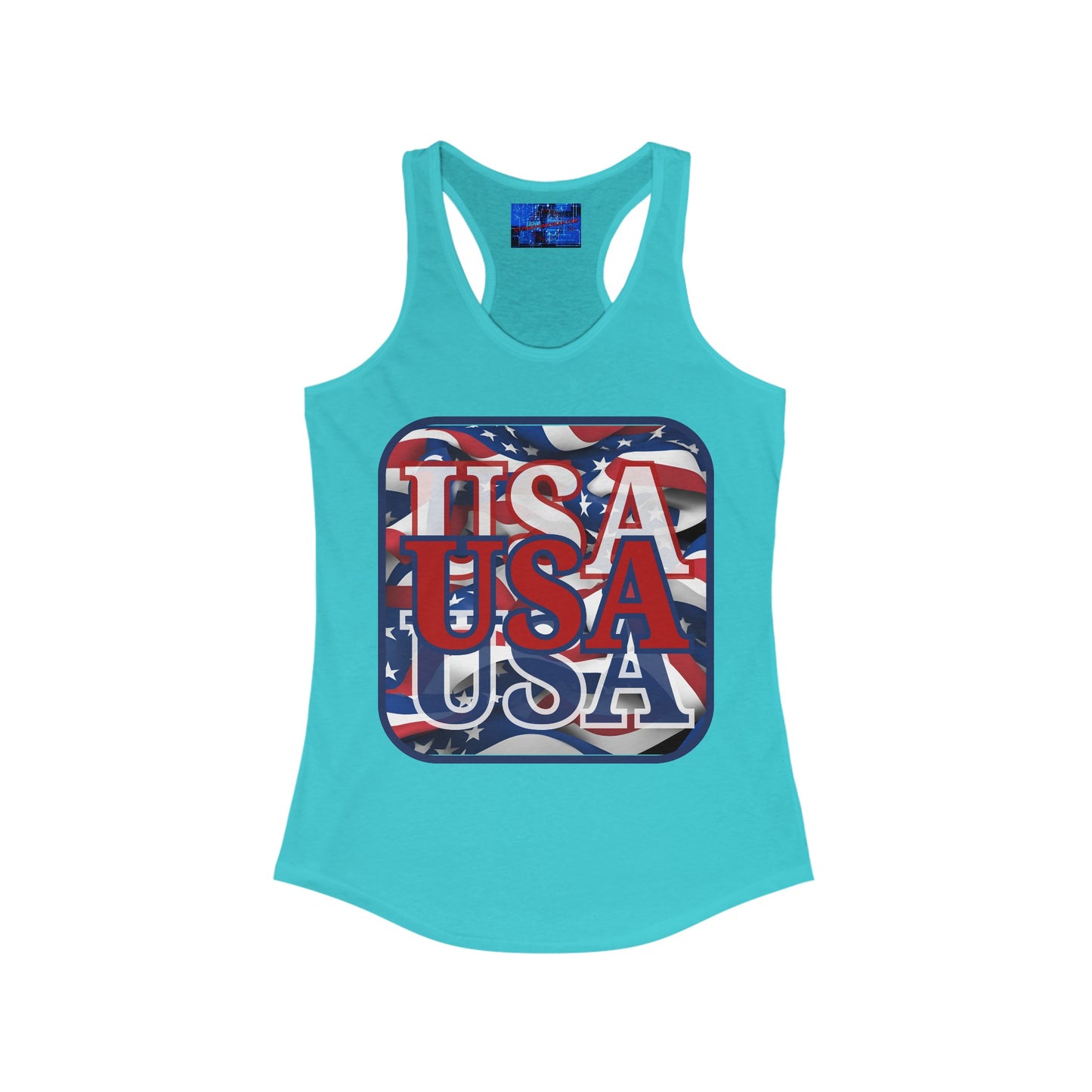 RED White and Blue USA Patriot Women's Racerback Tank Top by cypherpunkgear