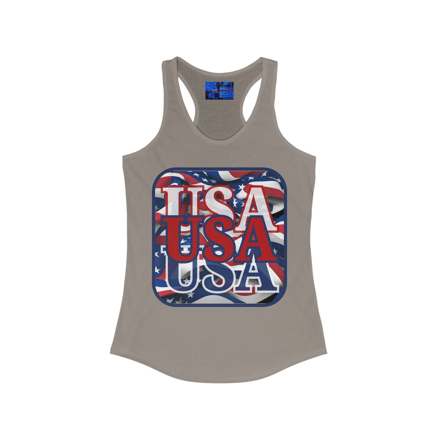 RED White and Blue USA Patriot Women's Racerback Tank Top by cypherpunkgear