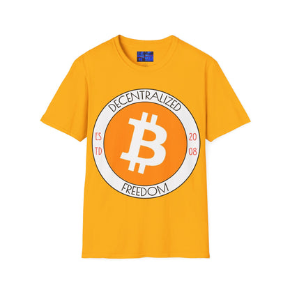 Bitcoin Decentralized Freedom LTcolors Unisex T-Shirt by cypherpunkgear.com