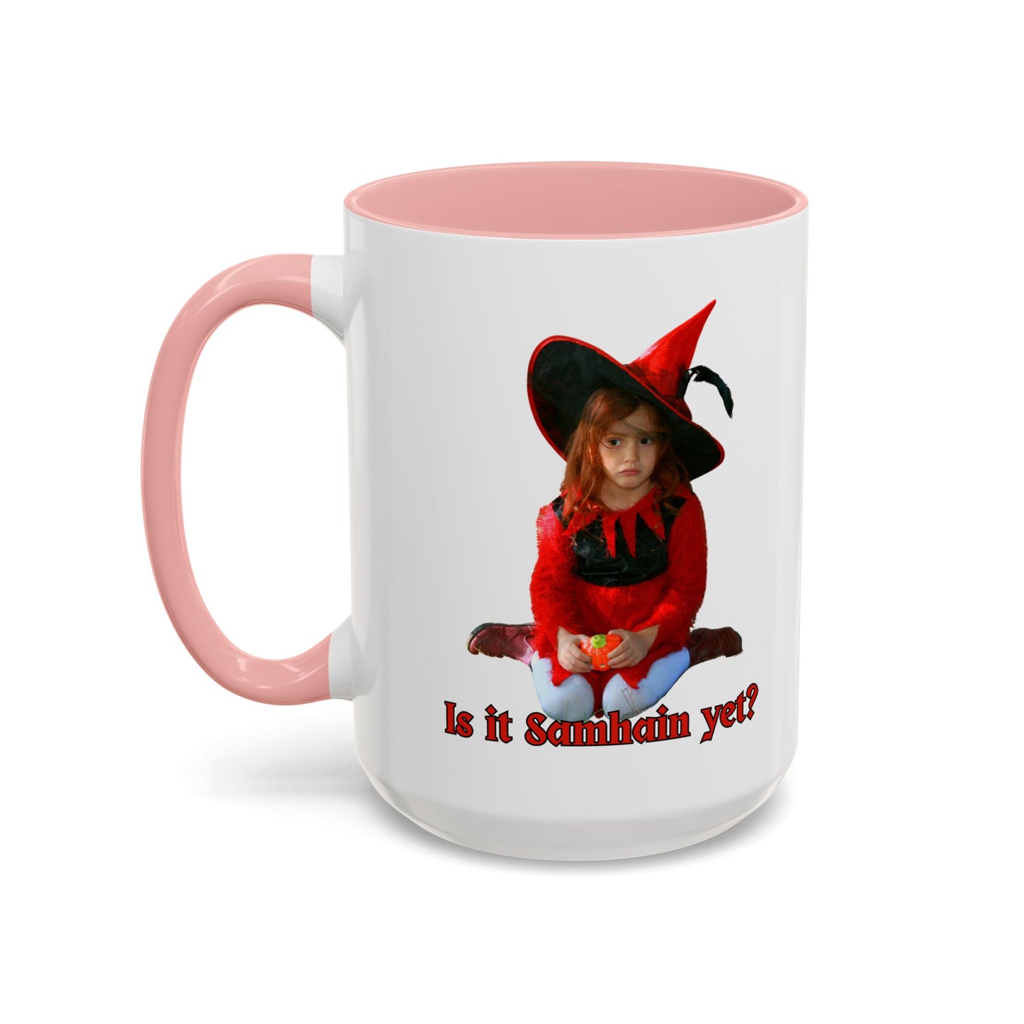 Is it Samhain yet? White Accent Mug by CreepyCrafts.boo