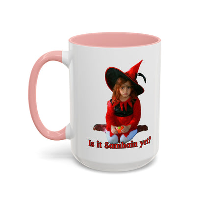 Is it Samhain yet? White Accent Mug by CreepyCrafts.boo