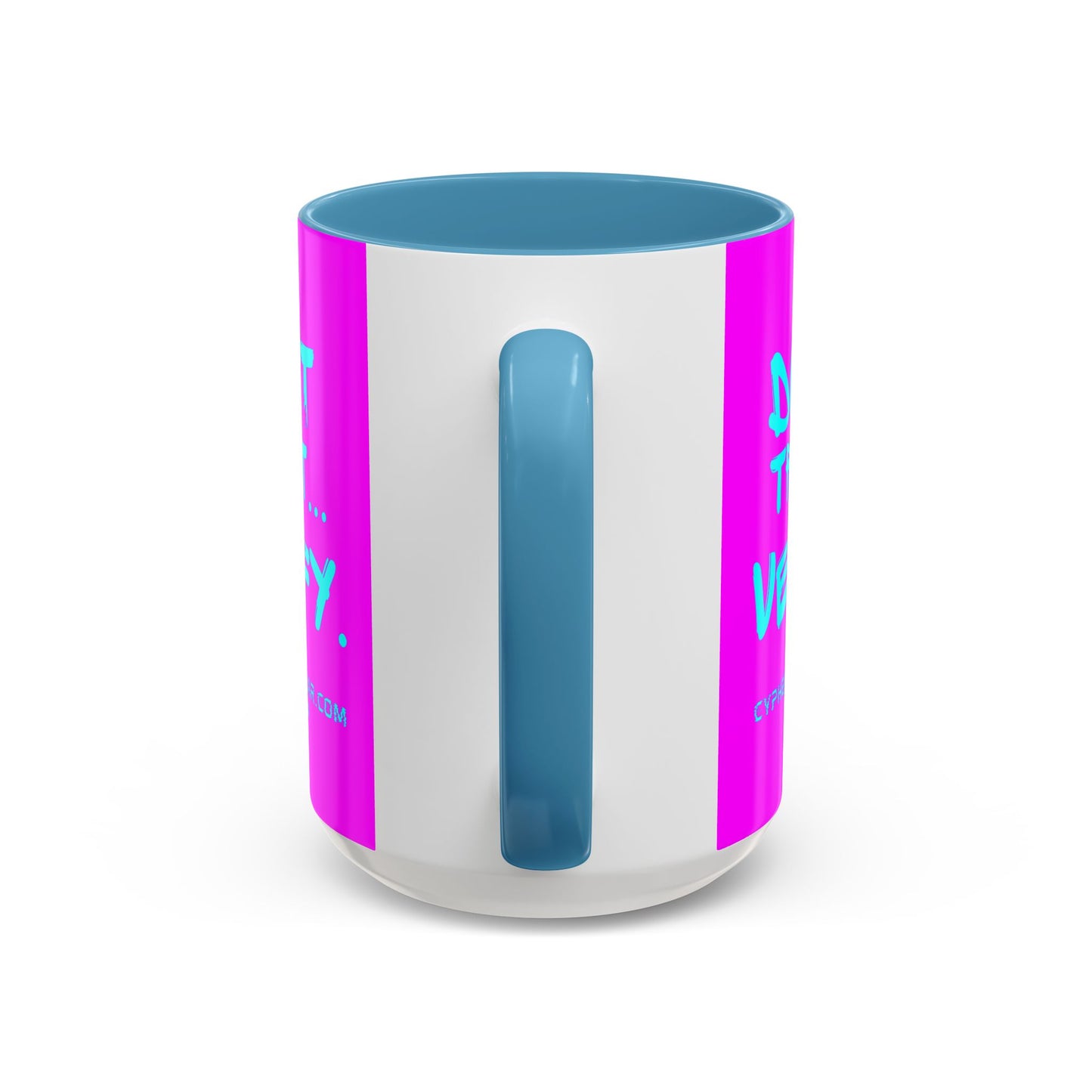Don't Trust...Verify. Electric Magenta Accent Mug by cypherpunkgear.com