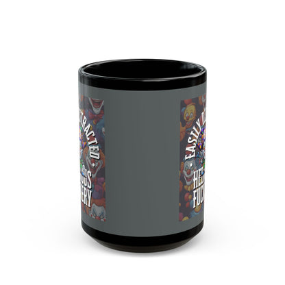 Easily Distracted by Heinous Fuckery Little Jinx Grey Mug by cypherpunkgear.com