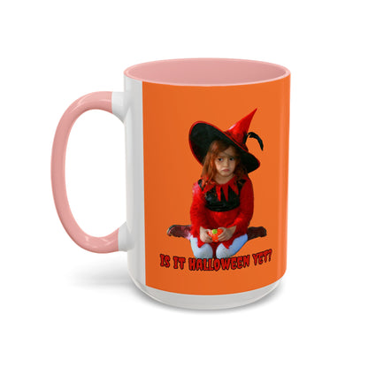 Is it Halloween yet? Orange Accent Mug by CreepyCrafts.boo