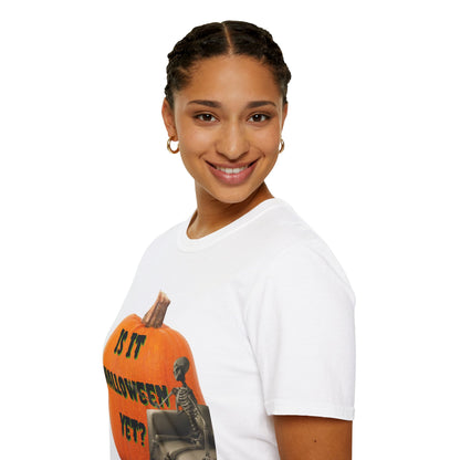 Is it Halloween yet? Skeleton's Giant Pumpkin Light colors Unisex T-Shirt by CreepyCrafts.boo