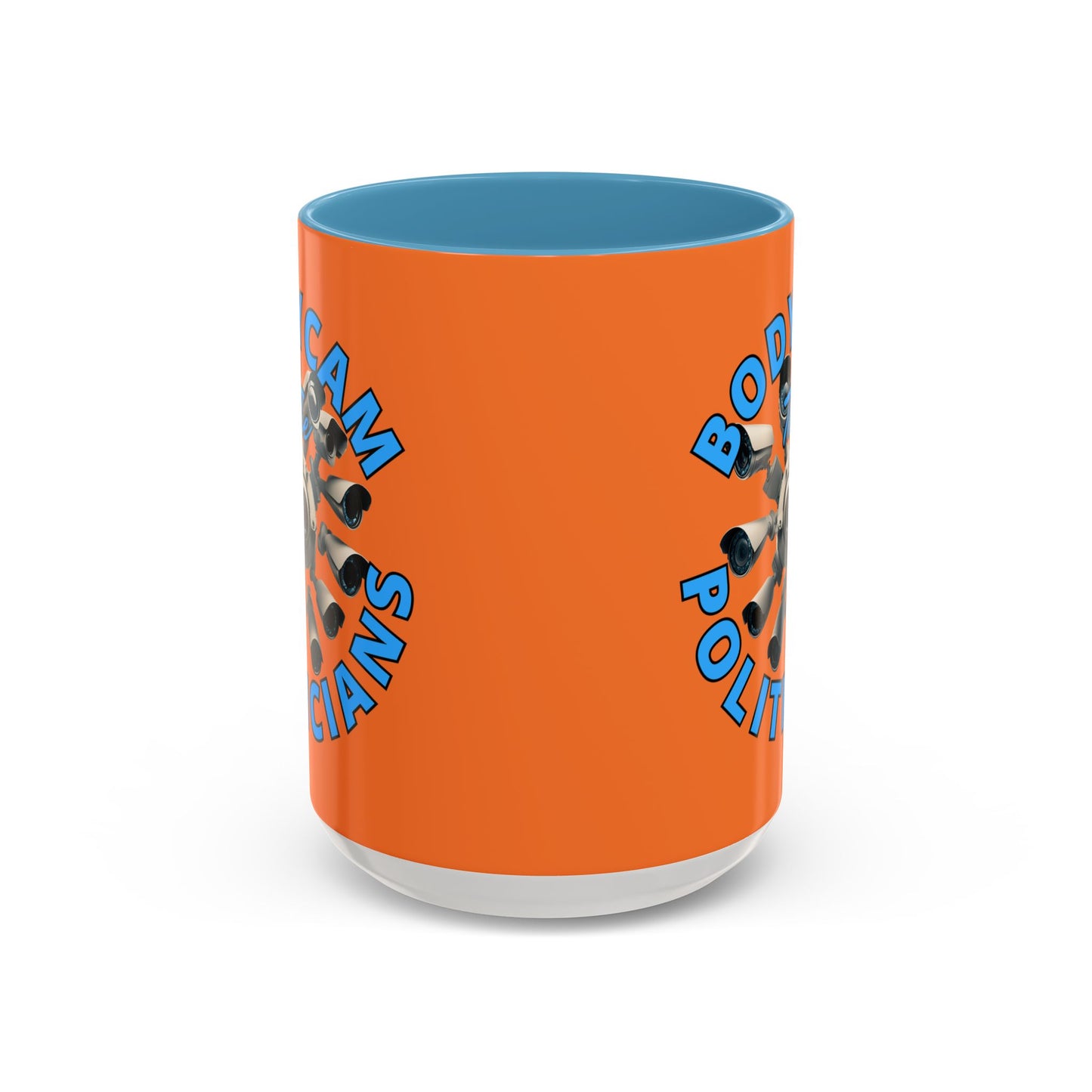 Bodycam the Politicians Cameras Orange Accent Mug by cypherpunkgear.com