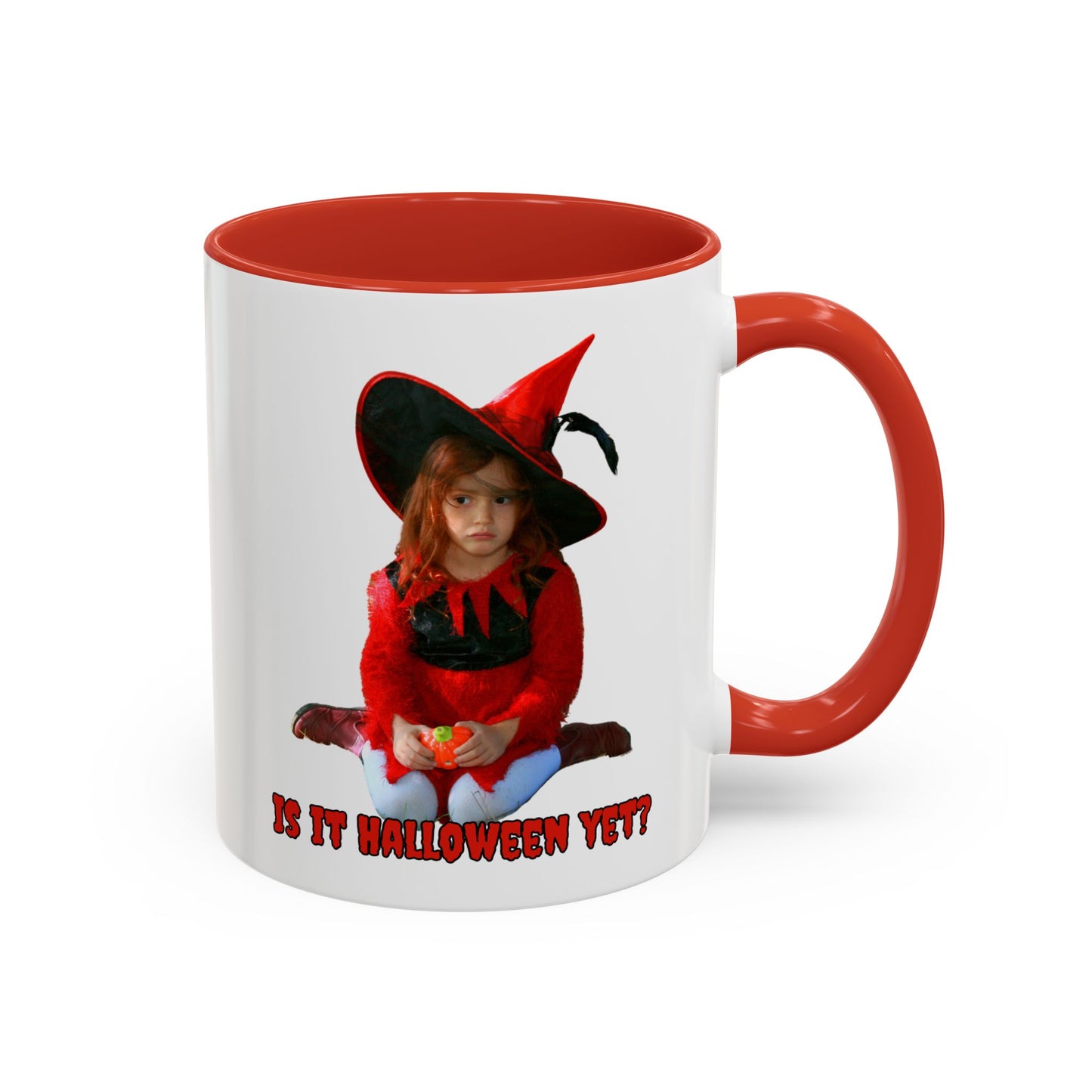 Is it Halloween yet? White Accent Mug by CreepyCrafts.boo