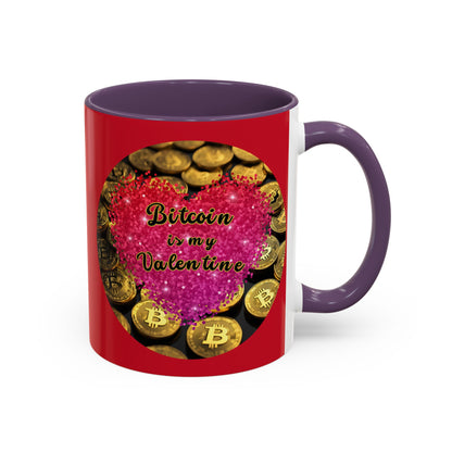 Bitcoin is My Valentine Red Accent Mug by cypherpunkgear.com