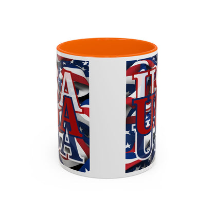 USA Red font Center Patriot Accent Mug by cypherpunkgear.com