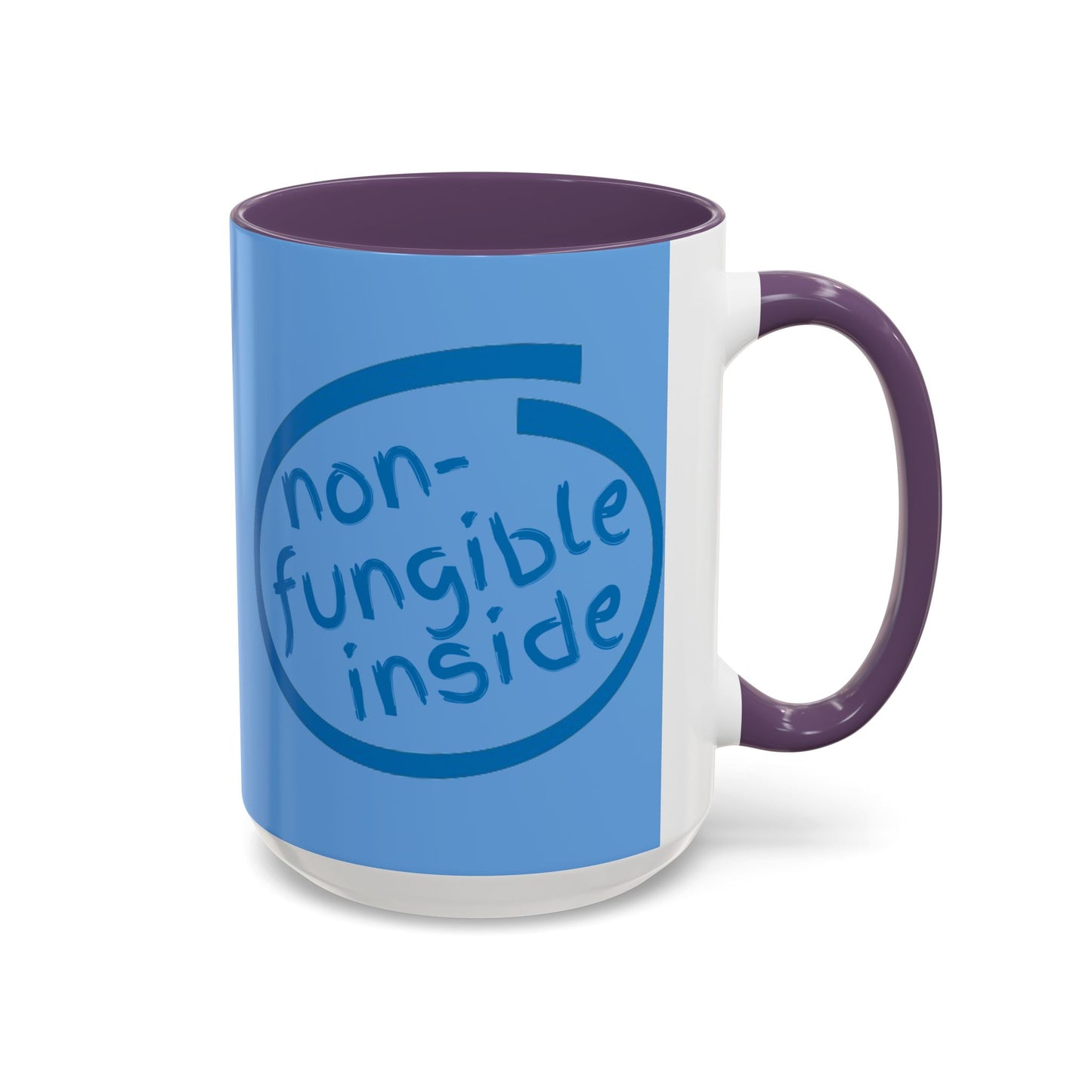 Non-Fungible Inside Light Blue Accent Mug by cypherpunkgear.com