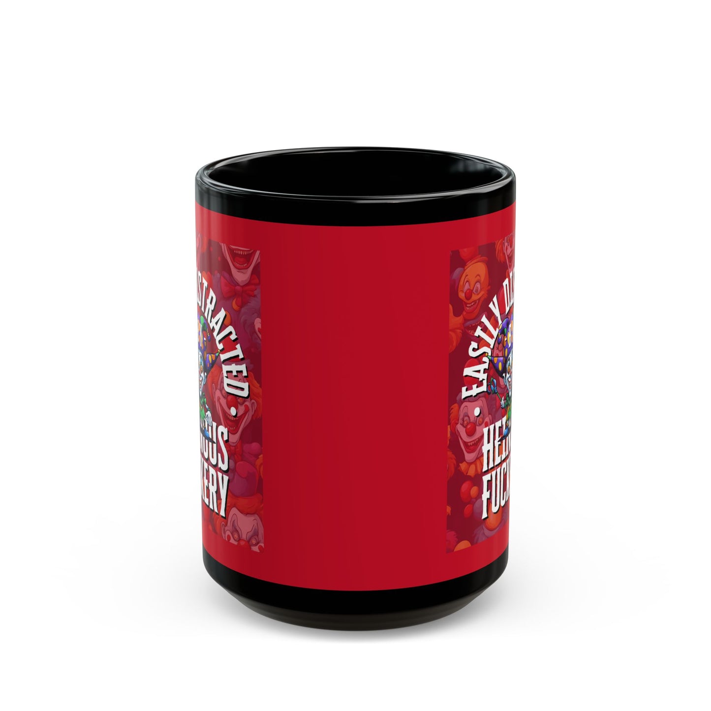 Easily Distracted by Heinous Fuckery Little Jincs Red Mug by cypherpunkgear.com