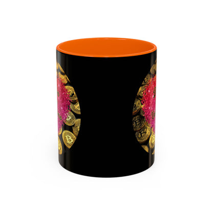 Bitcoin is My Valentine Black Accent Mug by cypherpunkgear.com