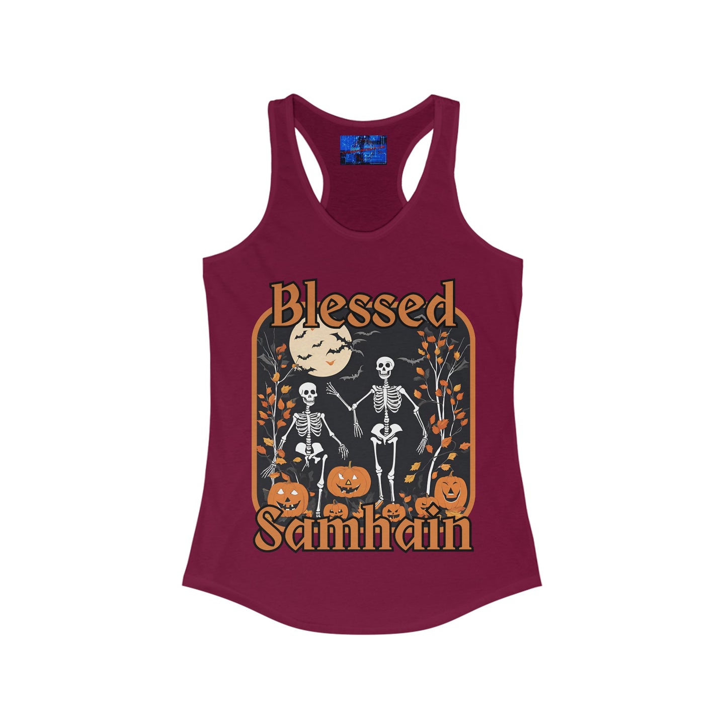 Spooktacular Skeletons of Samhain Women's Racerback Tank Top by cypherpunkgear