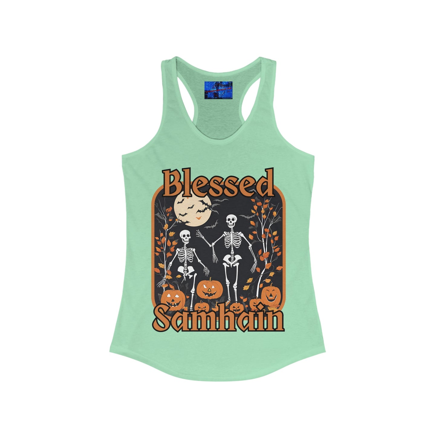 Spooktacular Skeletons of Samhain Women's Racerback Tank Top by cypherpunkgear