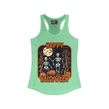 Spooktacular Skeletons of Halloween Women's Racerback Tank Top by CreepyCrafts.boo