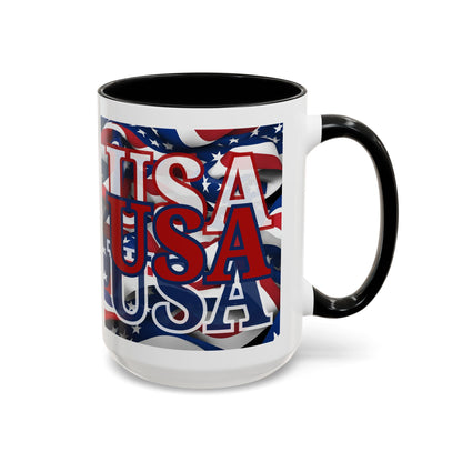 USA Red font Center Patriot Accent Mug by cypherpunkgear.com