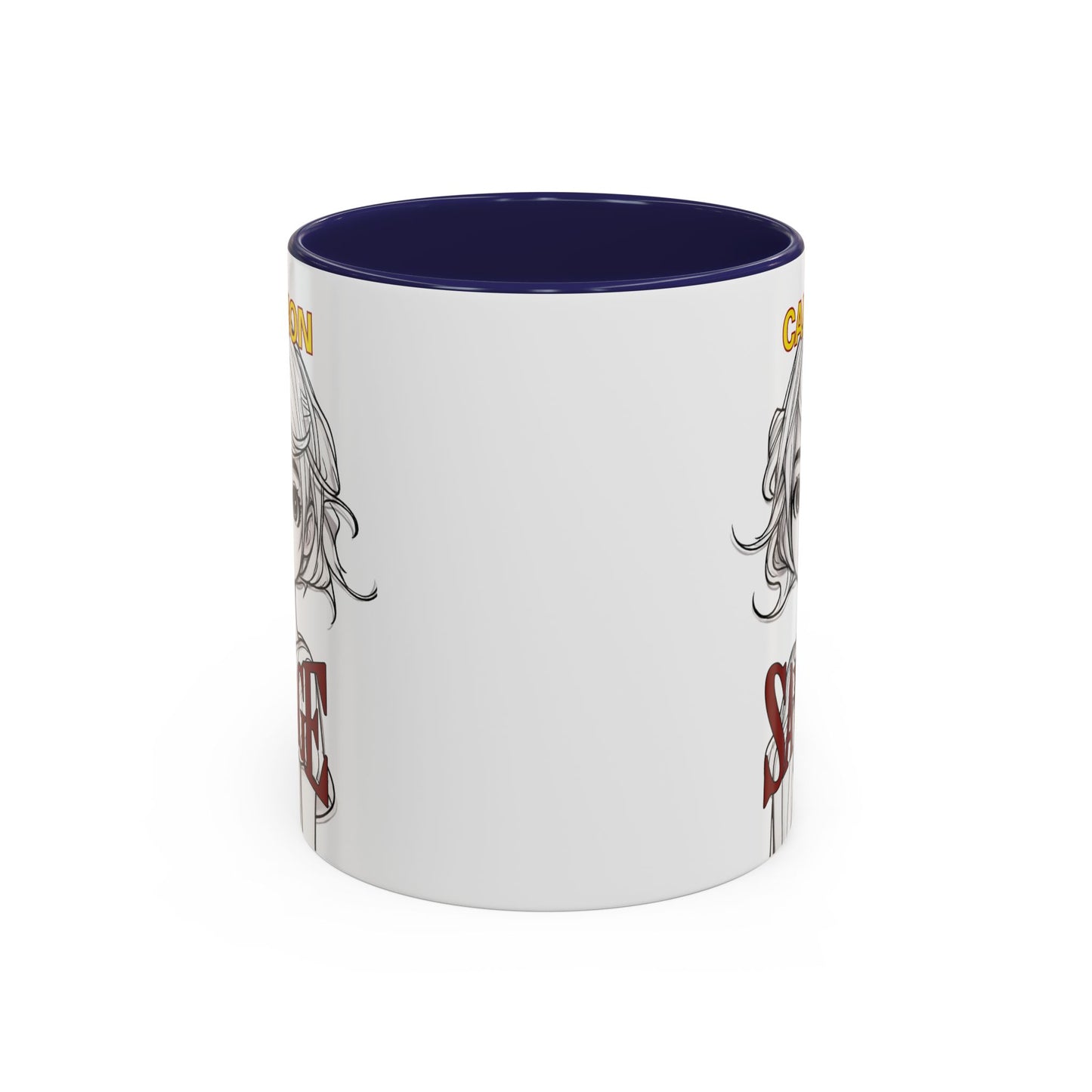Caution, Savage White Accent Mug by cypherpunkgear.com