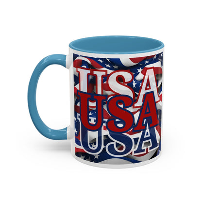 USA Red font Center Patriot Accent Mug by cypherpunkgear.com