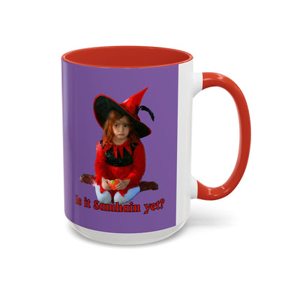 Is it Samhain yet? Light Purple Accent Mug by CreepyCrafts.boo