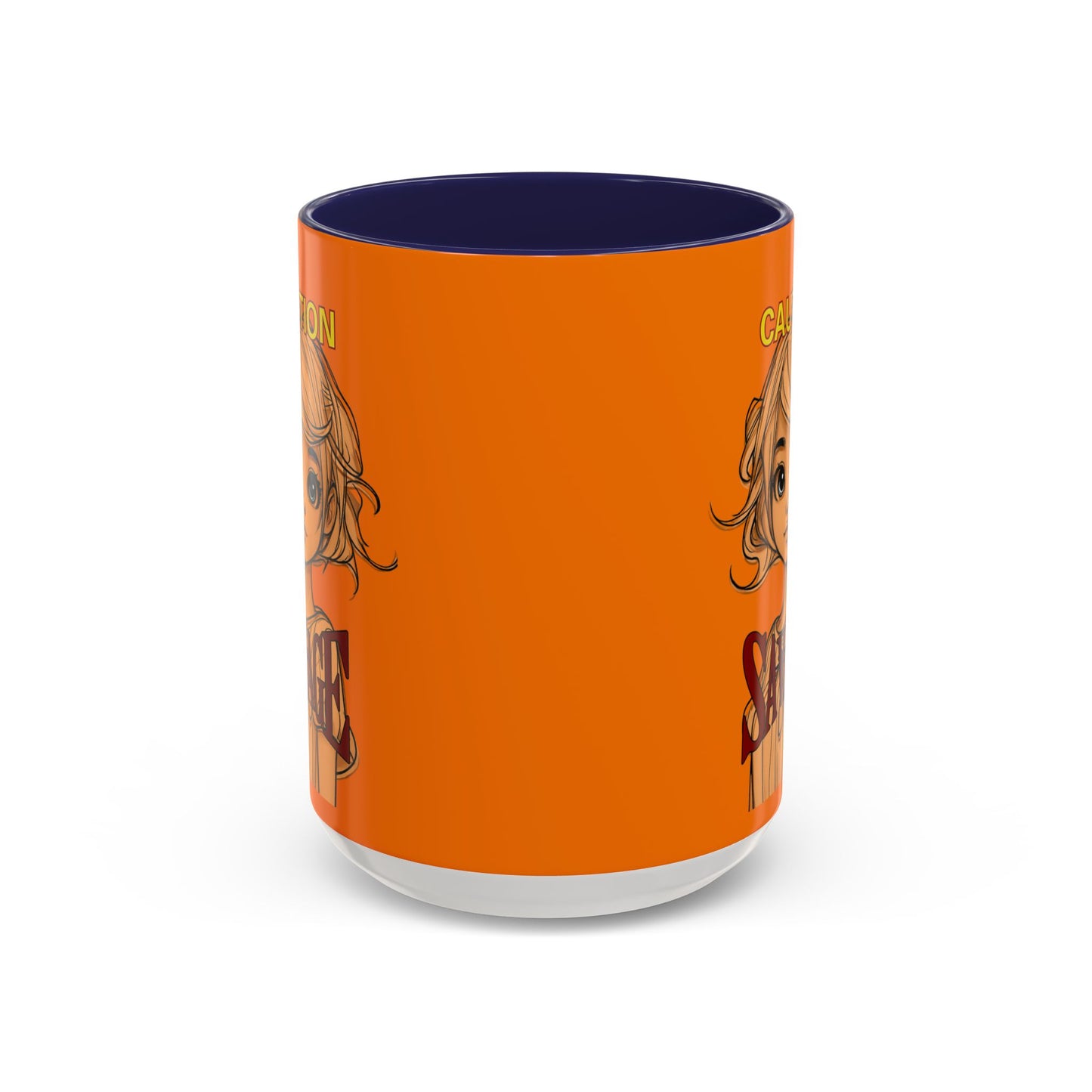 Caution, Savage Orange Accent Mug by cypherpunkgear.com