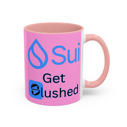 Sui: Get Slushed Pink Accent Mug by cypherpunkgear.com