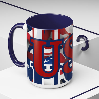 USA! USA! USA RDfont Patriot Accent Mug by cypherpunkgear