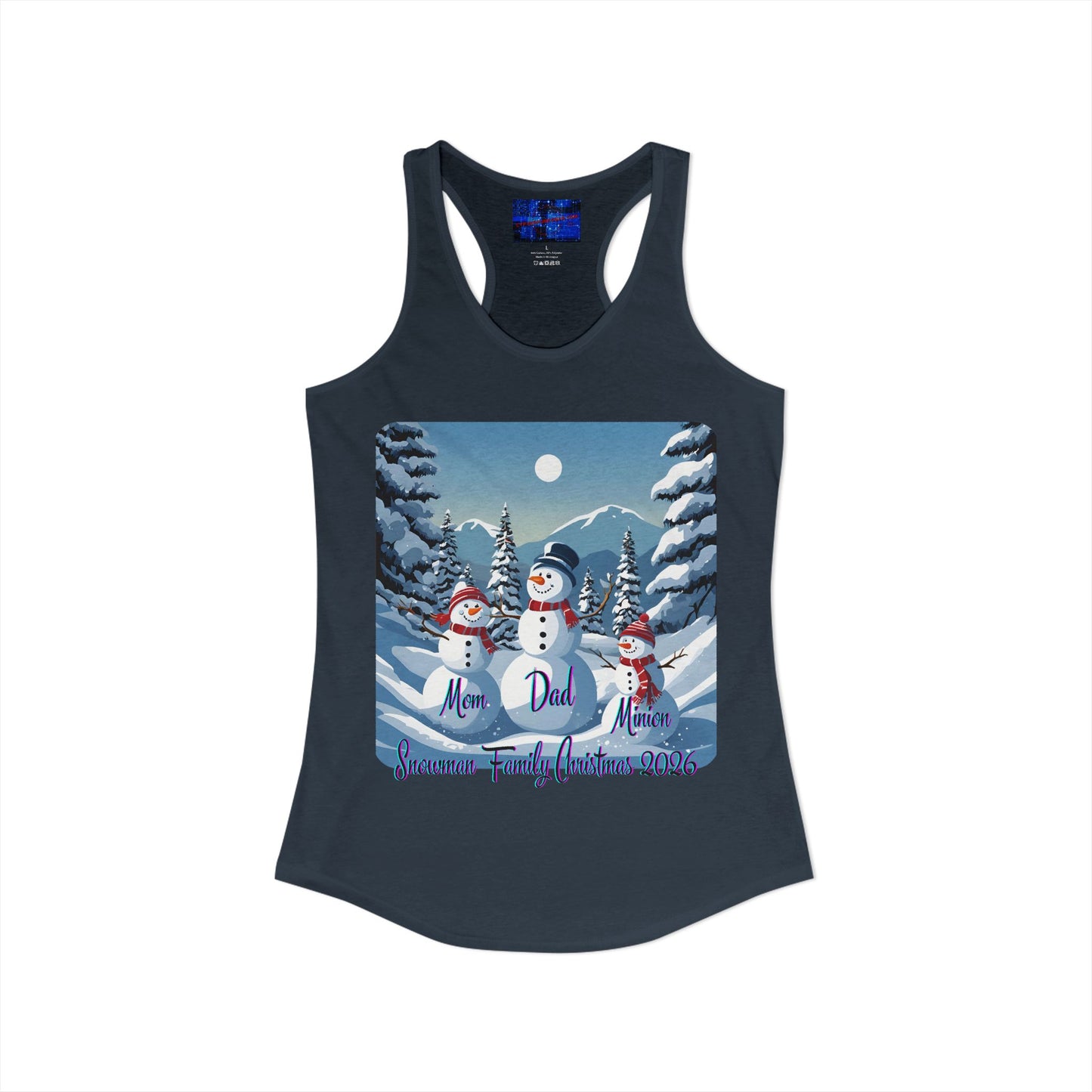 Snowman Family of 3 Women's Racerback Tank Top by cypherpunkgear.com