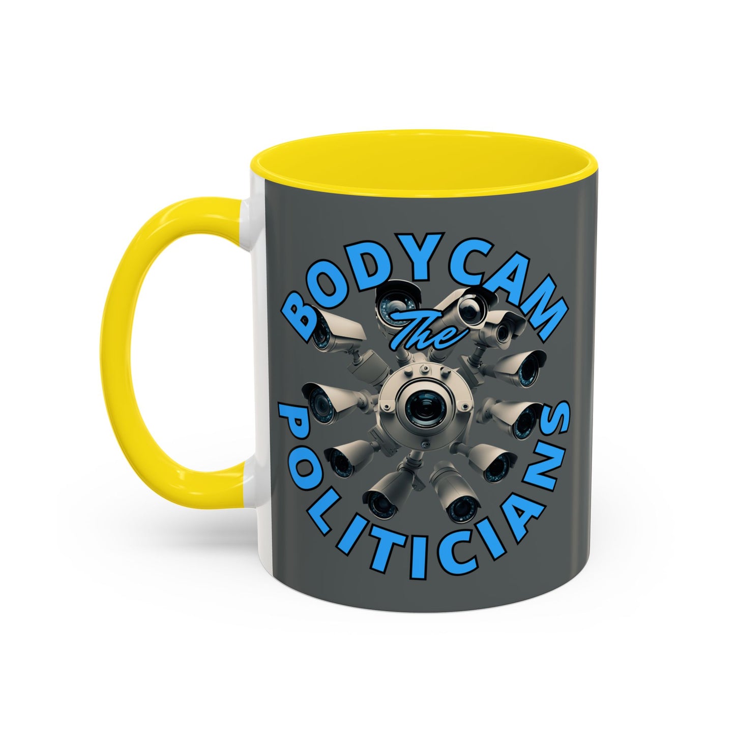 Bodycam the Politicians Cameras Grey Accent Mug by cypherpunkgear.com
