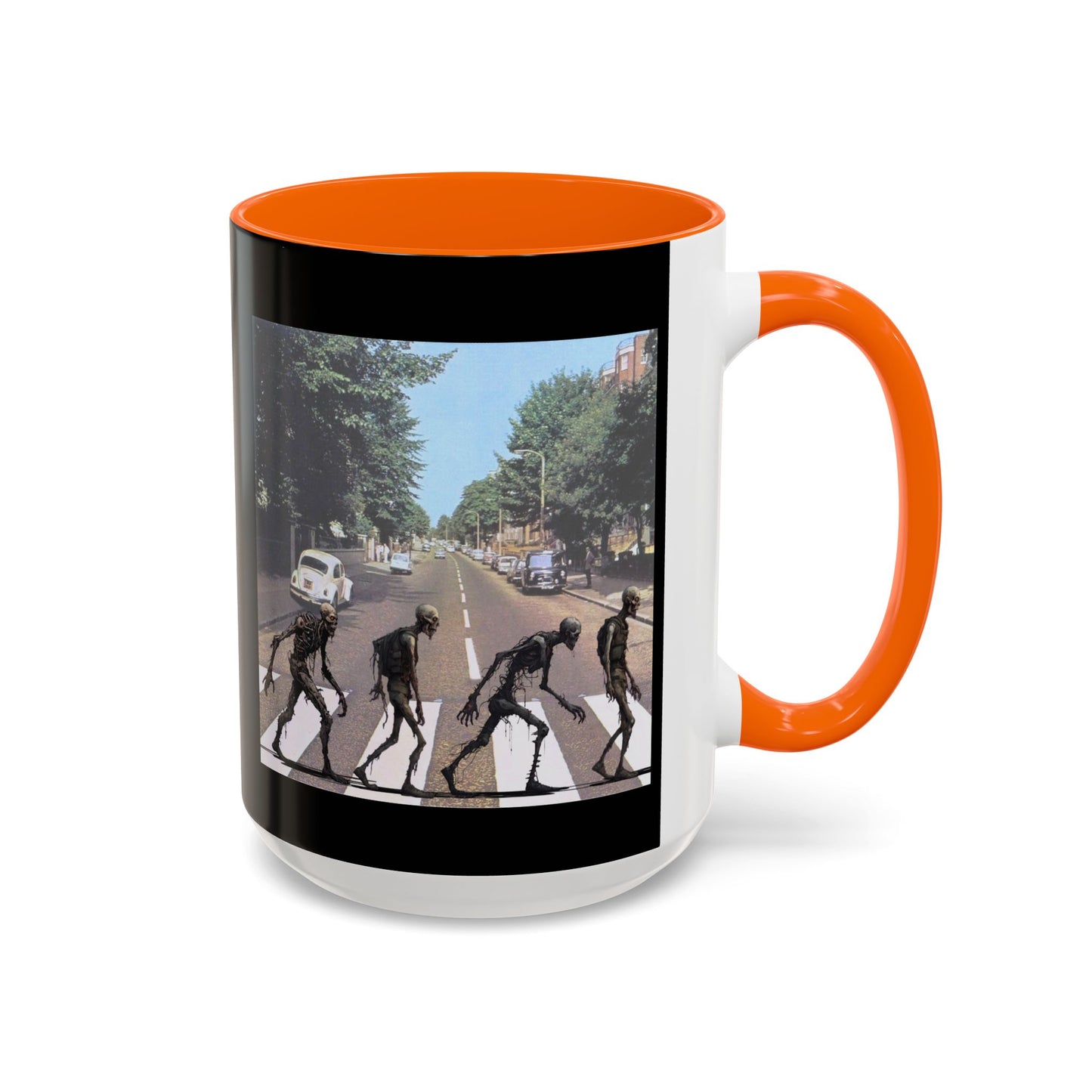 2-sided, Scabby Road Black Accent Mug by CreepyCrafts.boo