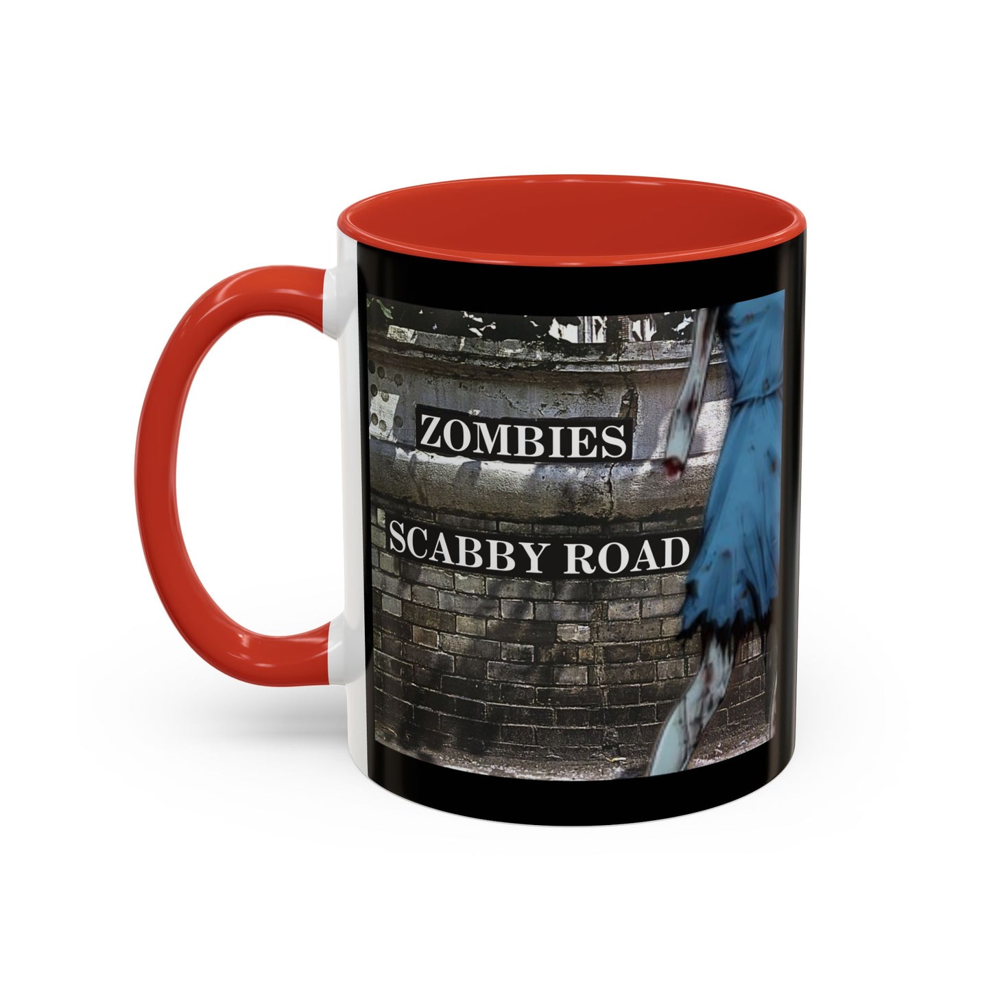 2-sided, Scabby Road Black Accent Mug by CreepyCrafts.boo
