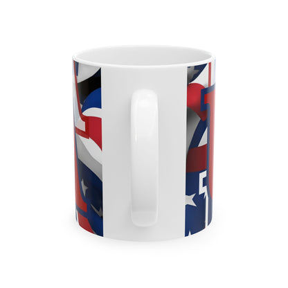 USA! USA! USA Red font Patriot White Mug by cypherpunkgear.com