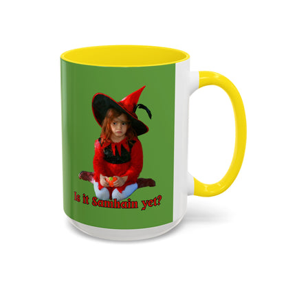 Is it Samhain yet? Green Accent Mug by CreepyCrafts.boo