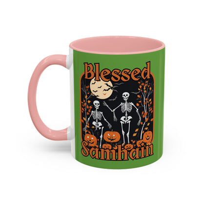 Spooktacular Skeletons of Samhain Accent Mug by cypherpunkgear