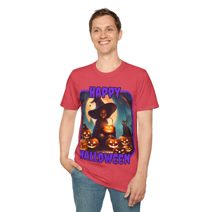 Happy Halloween Cute Witch PRfont LTcolors Unisex T-Shirt by cypherpunkgear