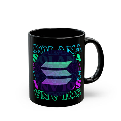 Solana, Solana, Solana (SOL) Black Mug by cypherpunkgear.com