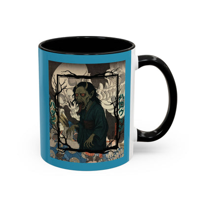 Yōkai Happy Halloween Turquoise Accent Mug by CreepyCrafts.boo