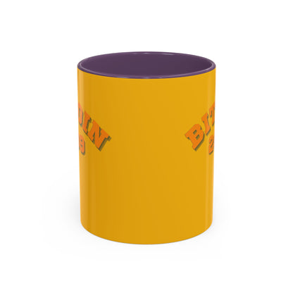 Bitcoin 2009 Yellow Accent Mug by cypherpunkgear.com