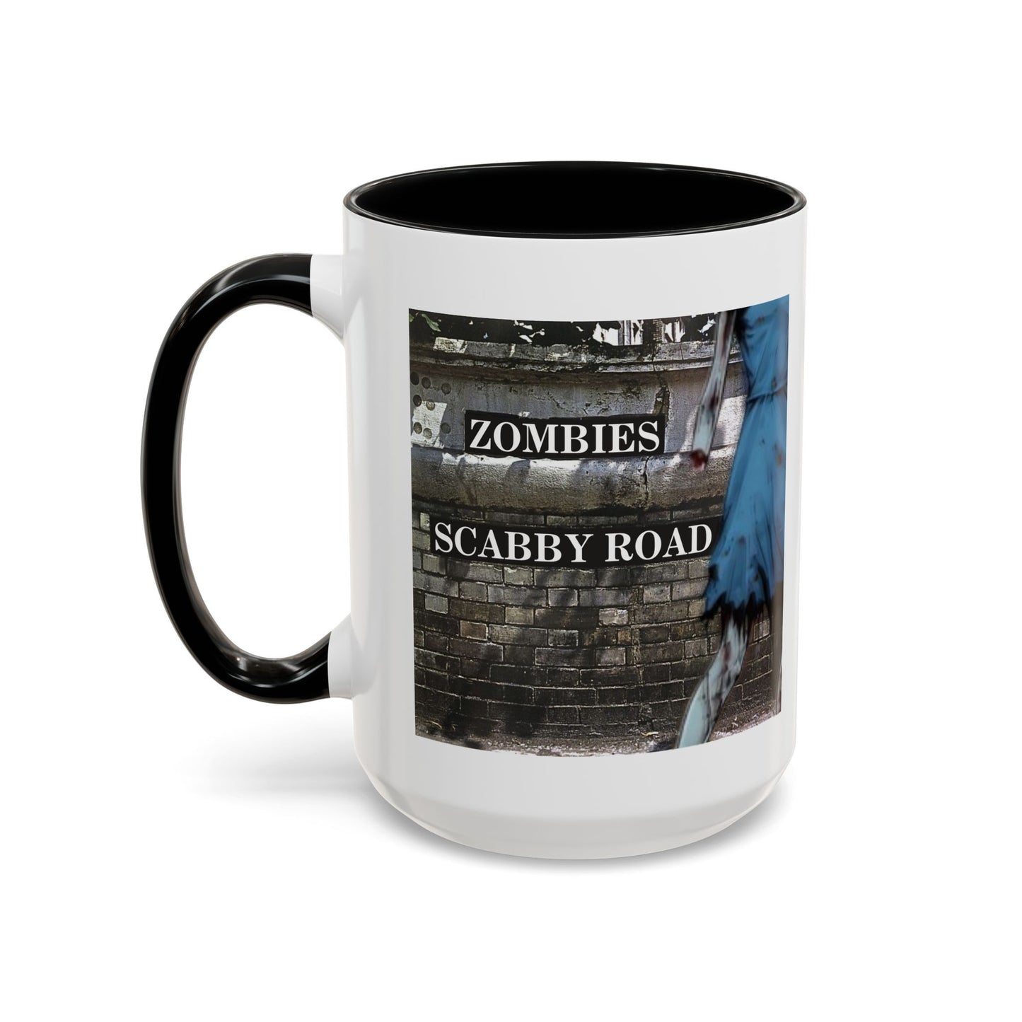 2-sided, Scabby Road White Accent Mug by CreepyCrafts.boo