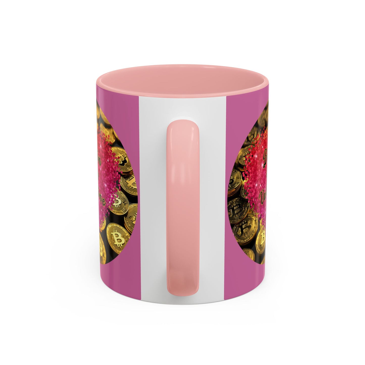 Bitcoin is My Valentine Pink Accent Mug by cypherpunkgear.com