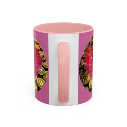 Bitcoin is My Valentine Pink Accent Mug by cypherpunkgear.com