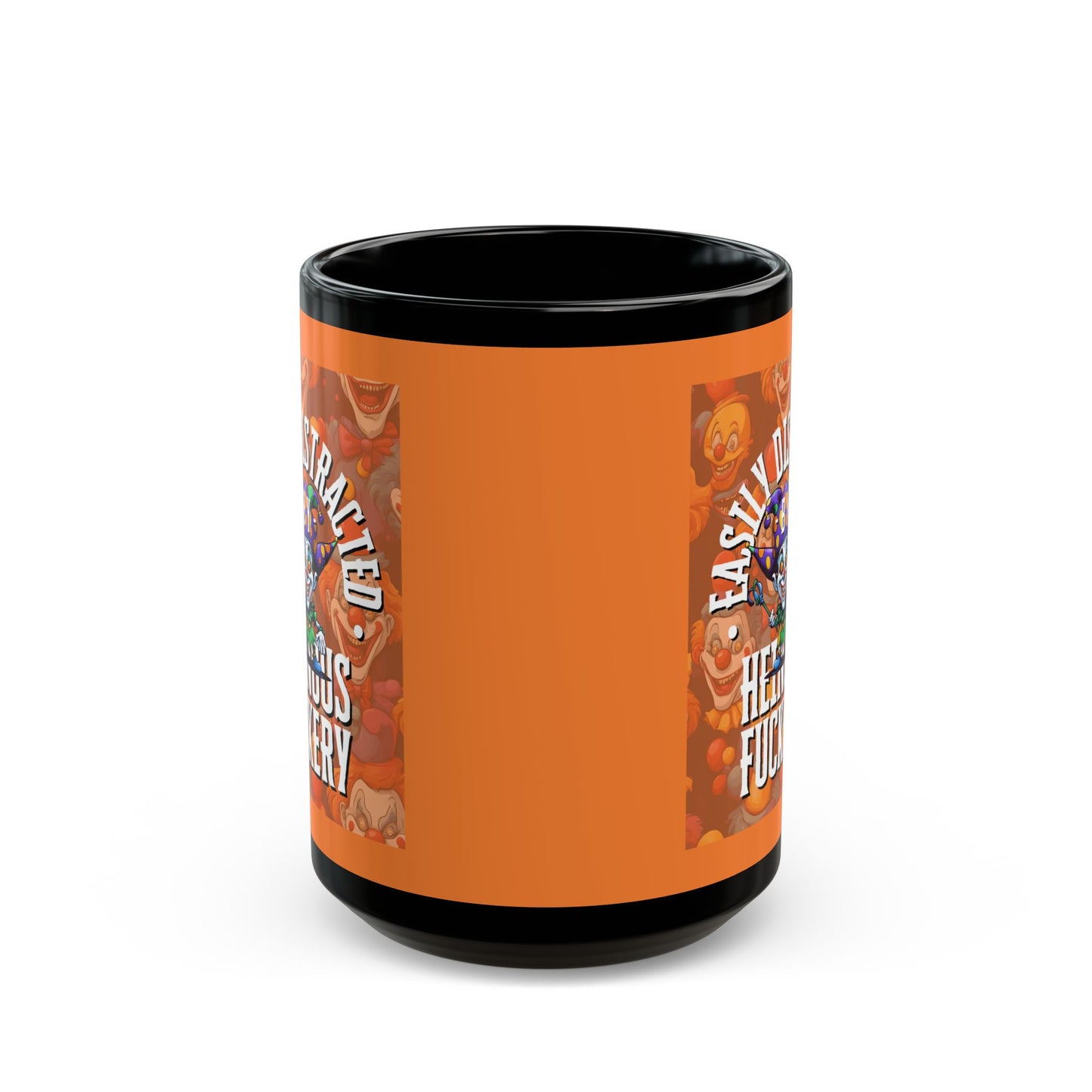 Easily Distracted by Heinous Fuckery Little Jinx Orange Mug by cypherpunkgear.com
