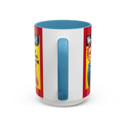 I Am Woman Watch Me Vote Rosie Red Accent Mug by cypherpunkgear.com