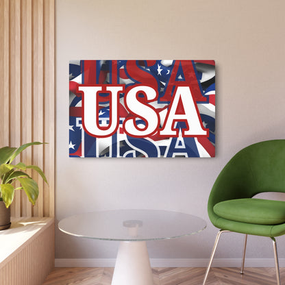 USA! USA! USA White Center Metal Art Sign by cypherpunkgear