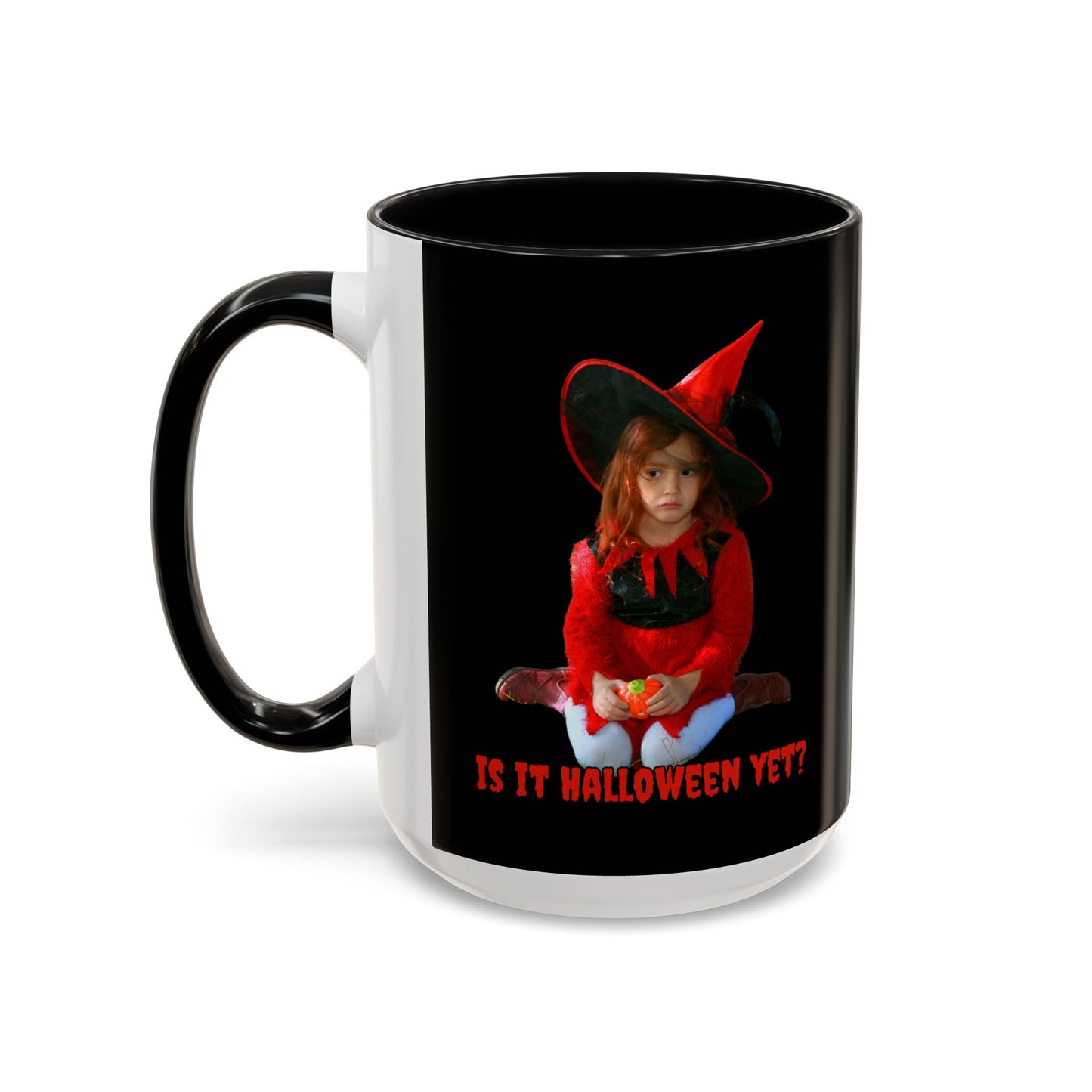 Is it Halloween yet? Black Accent Mug by CreepyCrafts.boo