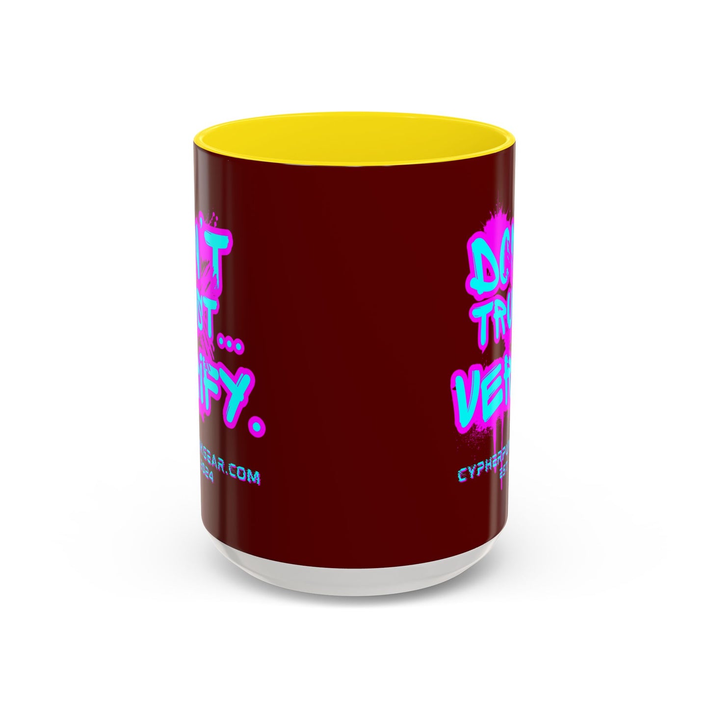 Don't Trust...Verify. Red Accent Mug by cypherpunkgear.com