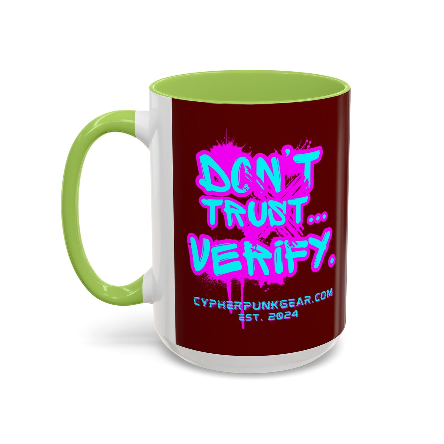 Don't Trust...Verify. Red Accent Mug by cypherpunkgear.com