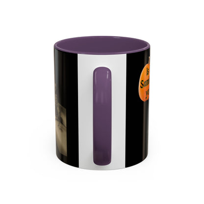 Is it Samhain yet? Skeleton's Pumpkin Black Accent Mug by CreepyCrafts.boo