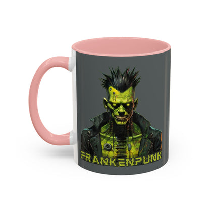 Frankenpunk Grey Accent Mug by CreepyCrafts.boo